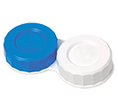 Behälter Kontaktlinsen flach weiß und blau
